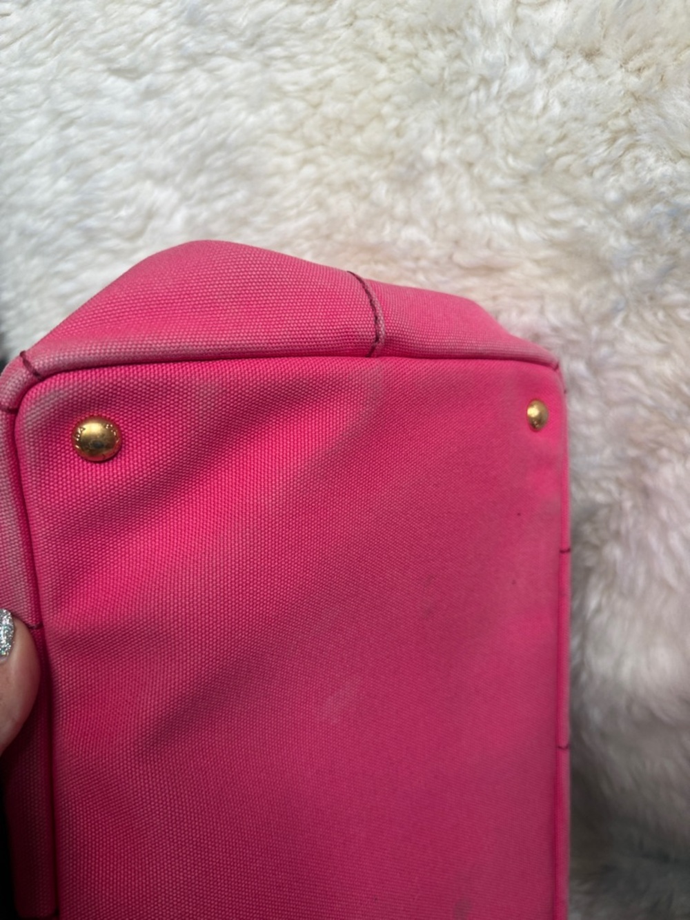 Prada Hot Pink Canapa Canvas Tote with crossbody strap - Picture 5 of 11